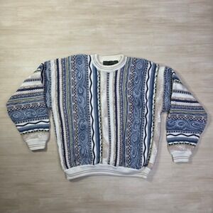 Croft & Barrow Y2K 90's Men's Sweater Cotton Crewneck Coogi Style Size Large
